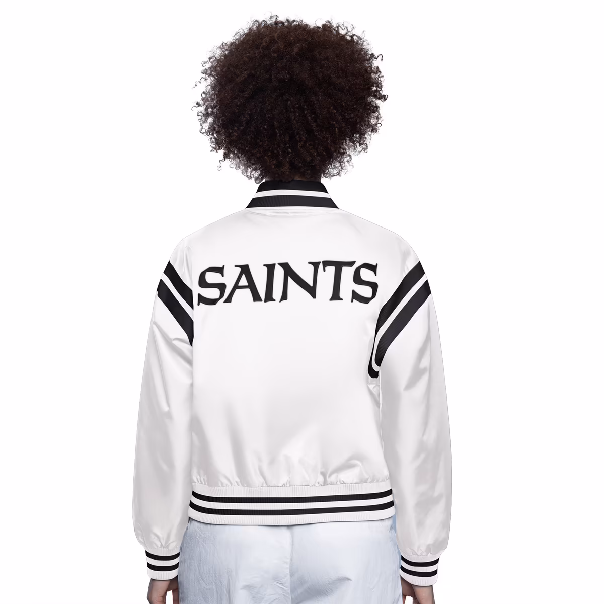 Women's Starter Cream New Orleans Saints Full Count Full-Snap Satin Jacket 3 Women's Starter Cream New Orleans Saints Full Count Full-Snap Satin Jacket