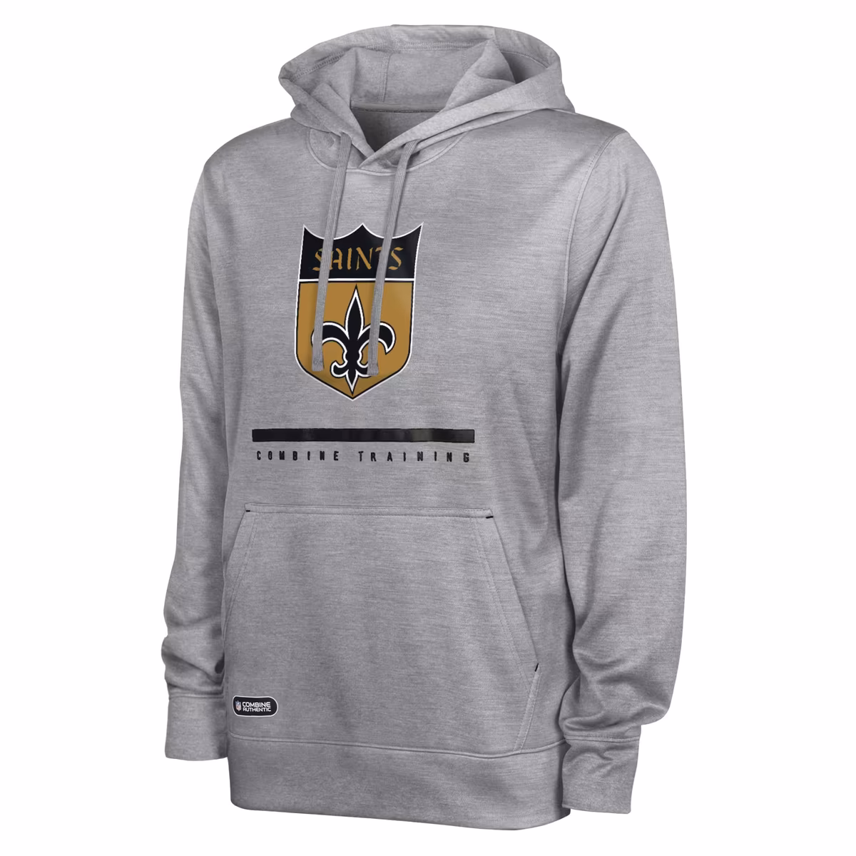 Men's Heather Gray New Orleans Saints Grid Drill Streak Fleece Pullover Hoodie 3 Men's Heather Gray New Orleans Saints Grid Drill Streak Fleece Pullover Hoodie