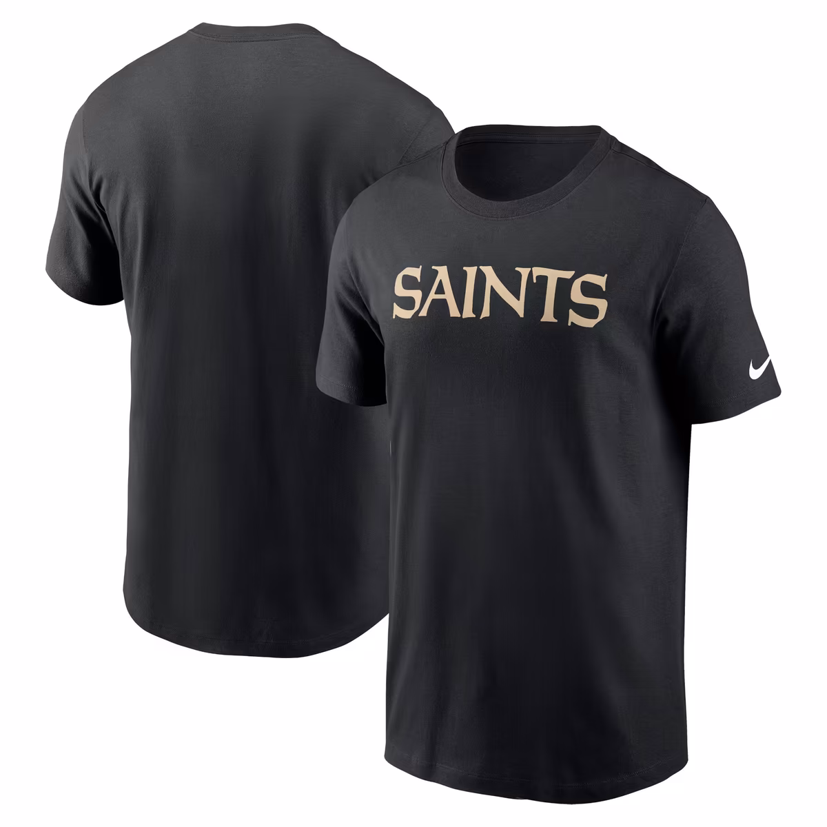 Men's Nike Black New Orleans Saints Primetime Wordmark Essential T-Shirt 2 Men's Nike Black New Orleans Saints Primetime Wordmark Essential T-Shirt