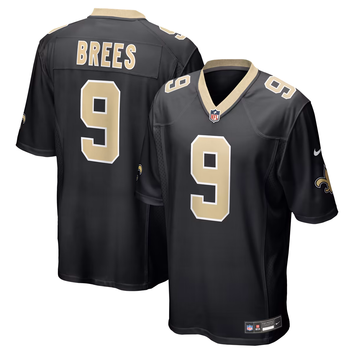 Men's Nike Drew Brees  Black New Orleans Saints Team Game Jersey
