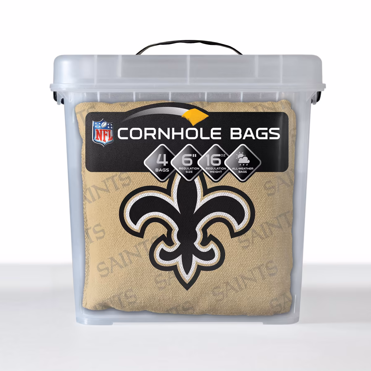Fanpoint New Orleans Saints Four-Piece Cornhole Bag Set 7 Fanpoint New Orleans Saints Four-Piece Cornhole Bag Set