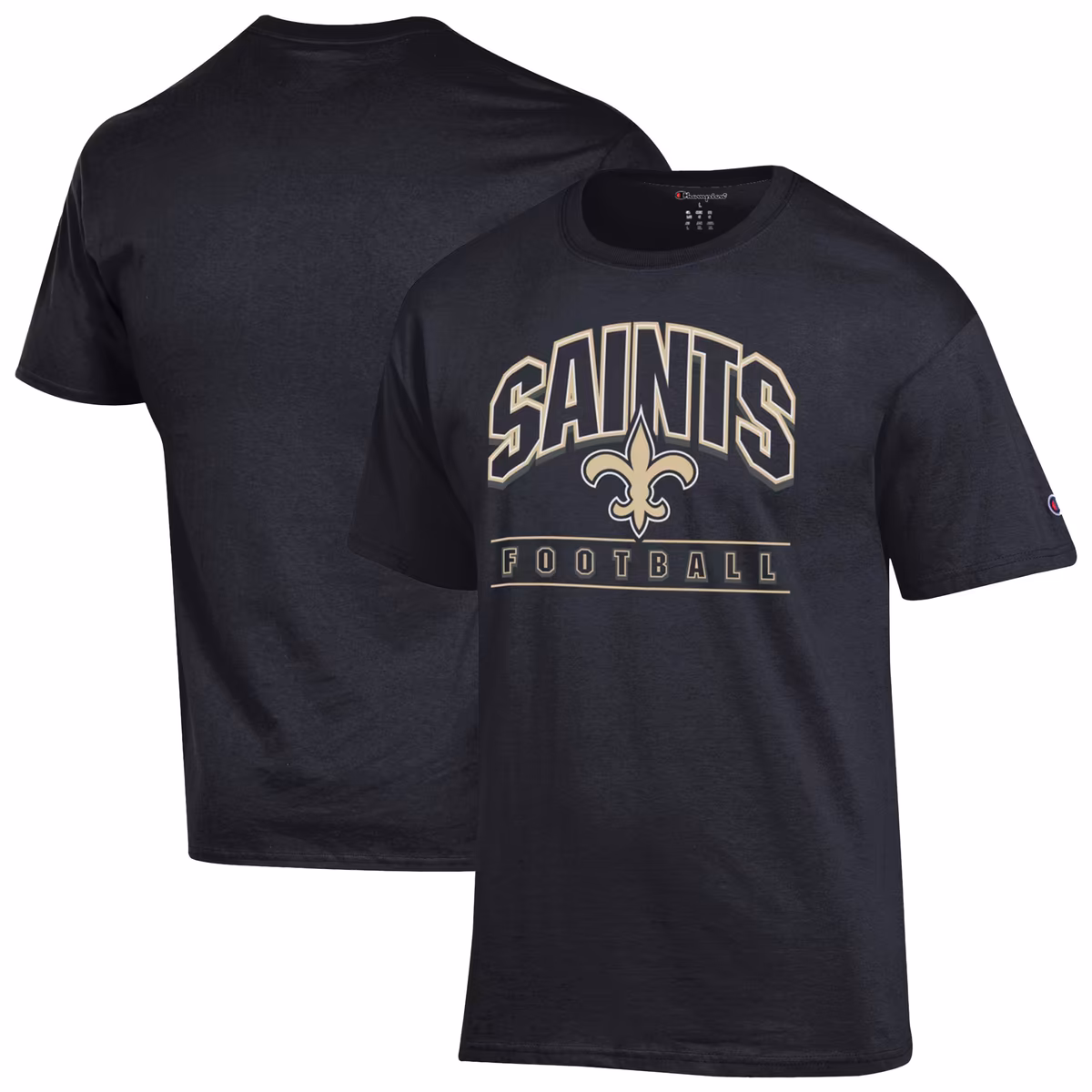 Men's Champion Black New Orleans Saints Football T-Shirt 3 Men's Champion Black New Orleans Saints Football T-Shirt