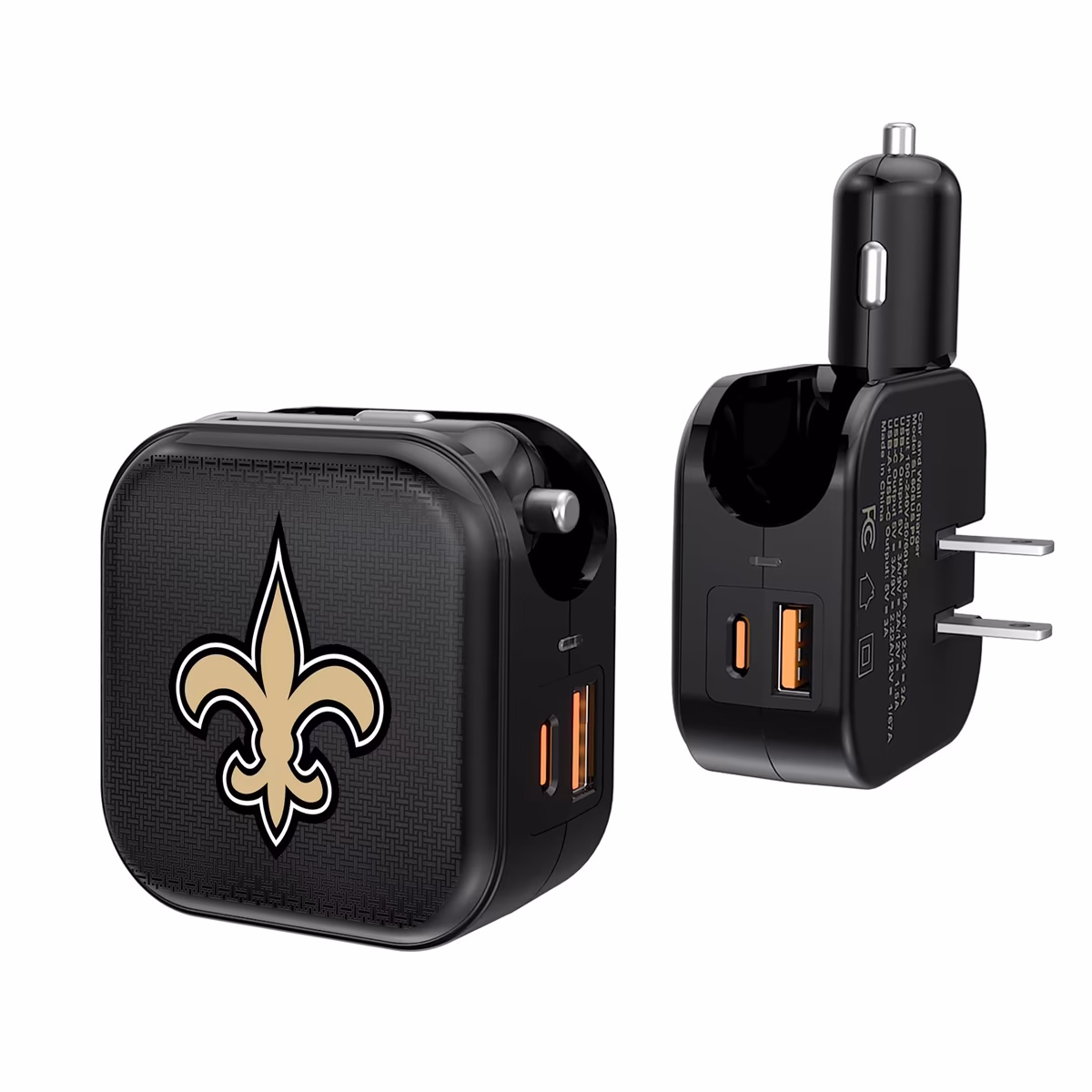 Keyscaper New Orleans Saints 2-in-1 USB A/C Charger