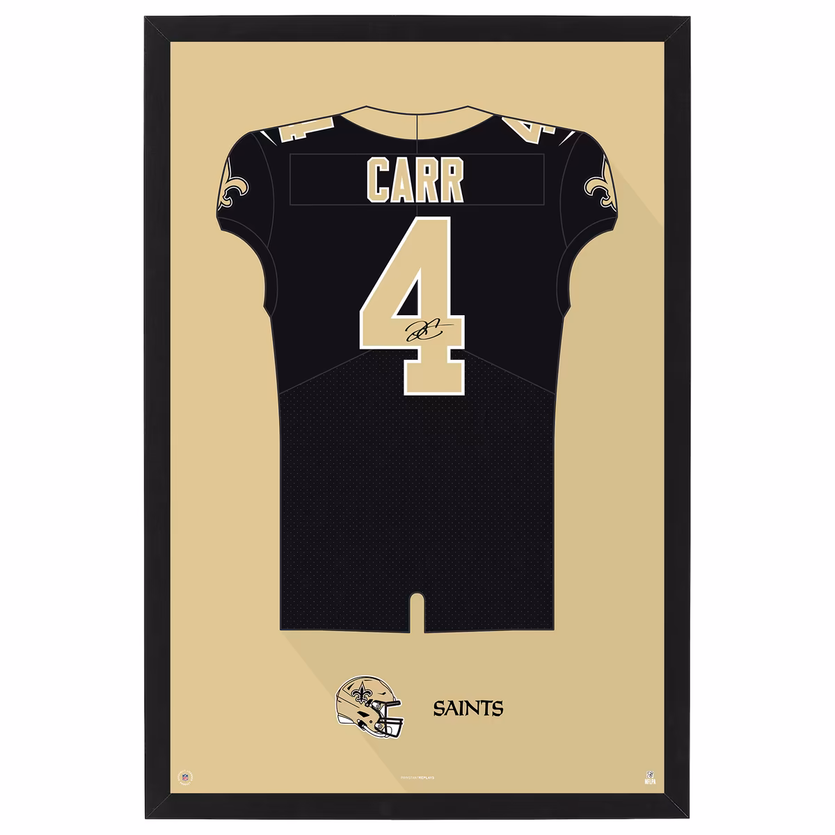 Derek Carr New Orleans Saints Home Jersey Framed Art Print 8 Derek Carr New Orleans Saints Home Jersey Framed Art Print