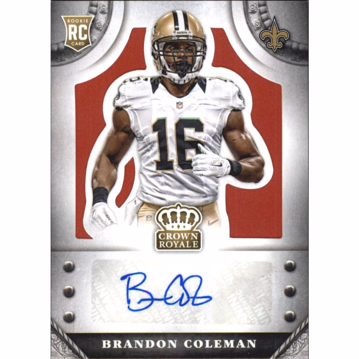2014 Crown Royale Rookie Signatures Retail Red #SBC Brandon Coleman/25