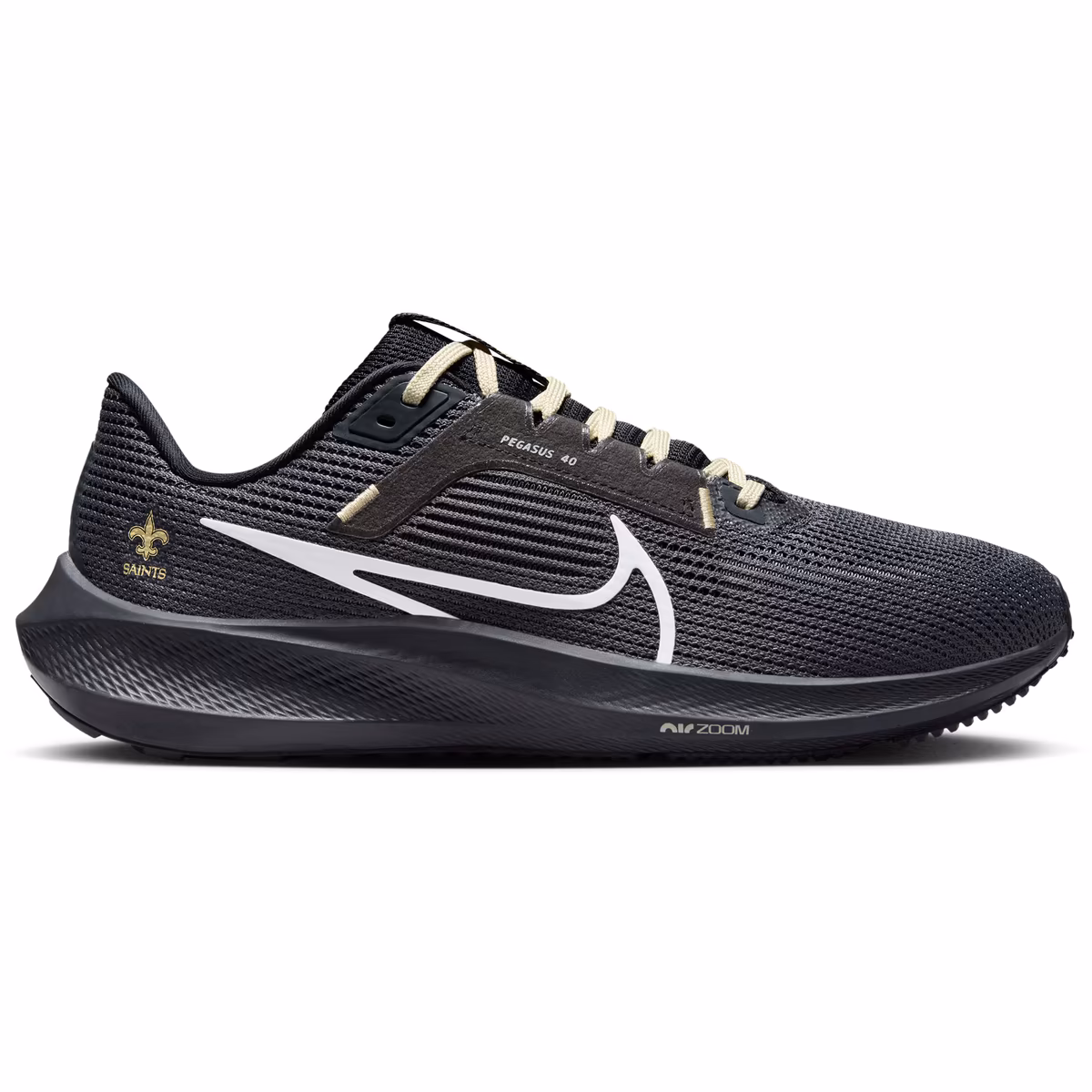 Unisex Nike Anthracite New Orleans Saints Zoom Pegasus 40 Running Shoe 1 Unisex Nike Anthracite New Orleans Saints Zoom Pegasus 40 Running Shoe