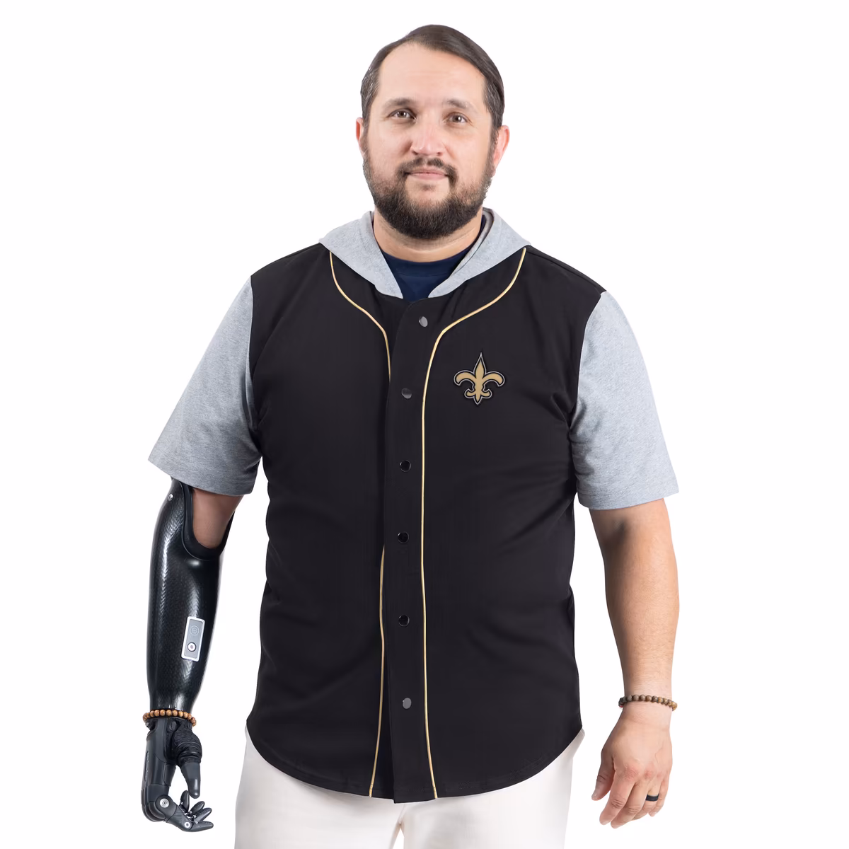 Men's G-III Sports by Carl Banks Black New Orleans Saints Adaptive Home Team Magnetic Button-Up Top 2 Men's G-III Sports by Carl Banks Black New Orleans Saints Adaptive Home Team Magnetic Button-Up Top