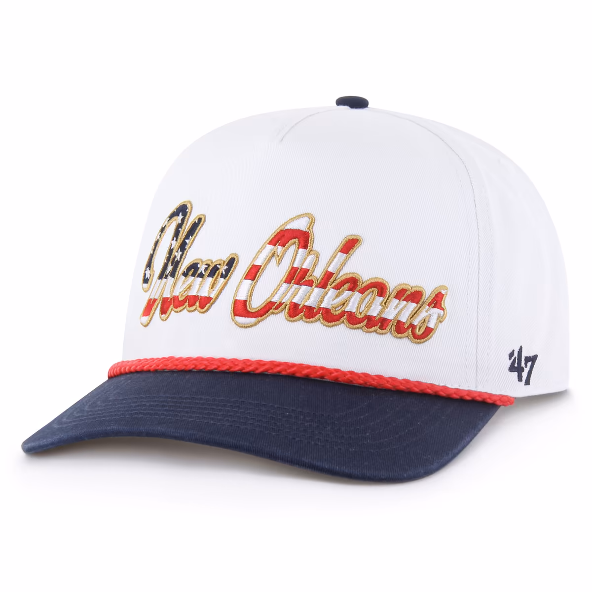 Men's '47 White New Orleans Saints Patriotic Overhand Hitch Adjustable Hat 1 Men's '47 White New Orleans Saints Patriotic Overhand Hitch Adjustable Hat