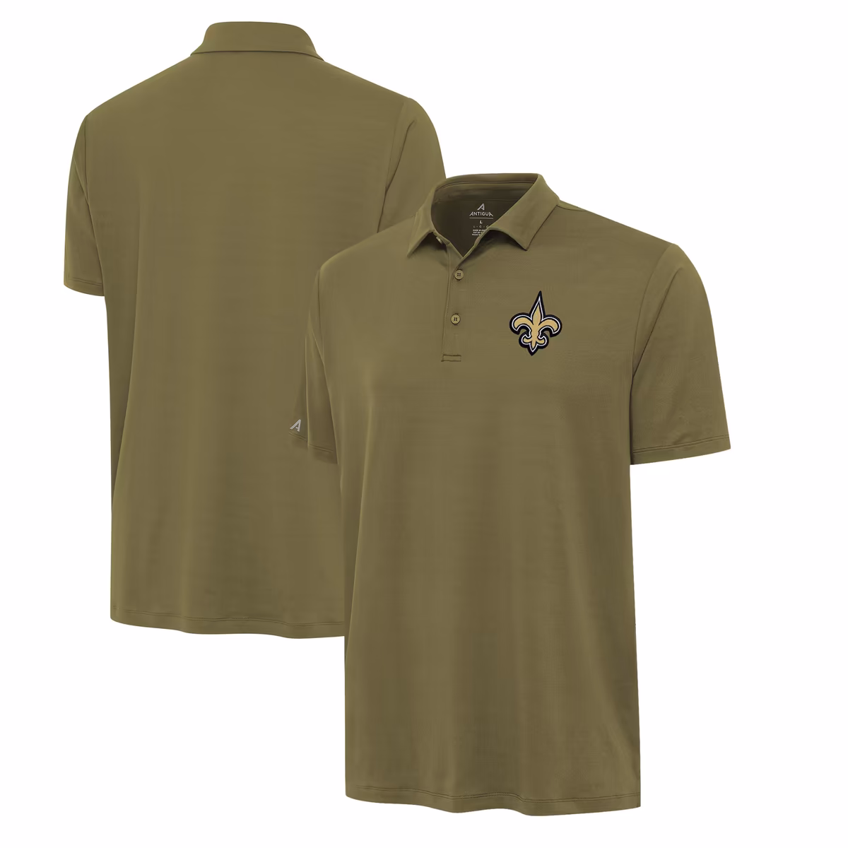 Men's Antigua  Olive New Orleans Saints Reprocess Polo