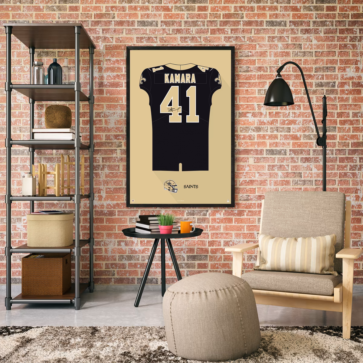 Alvin Kamara New Orleans Saints 27" x 39" Framed Jersey Print 3 Alvin Kamara New Orleans Saints 27" x 39" Framed Jersey Print