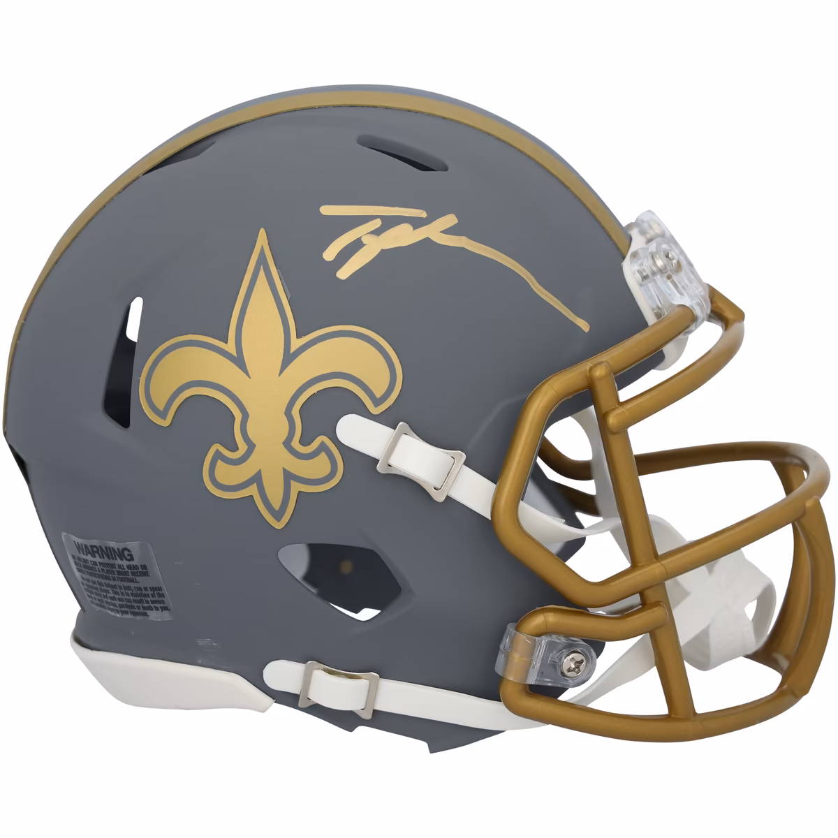 Tyler Shough New Orleans Saints Autographed Riddell Slate Speed Mini Helmet 3 Tyler Shough New Orleans Saints Autographed Riddell Slate Speed Mini Helmet