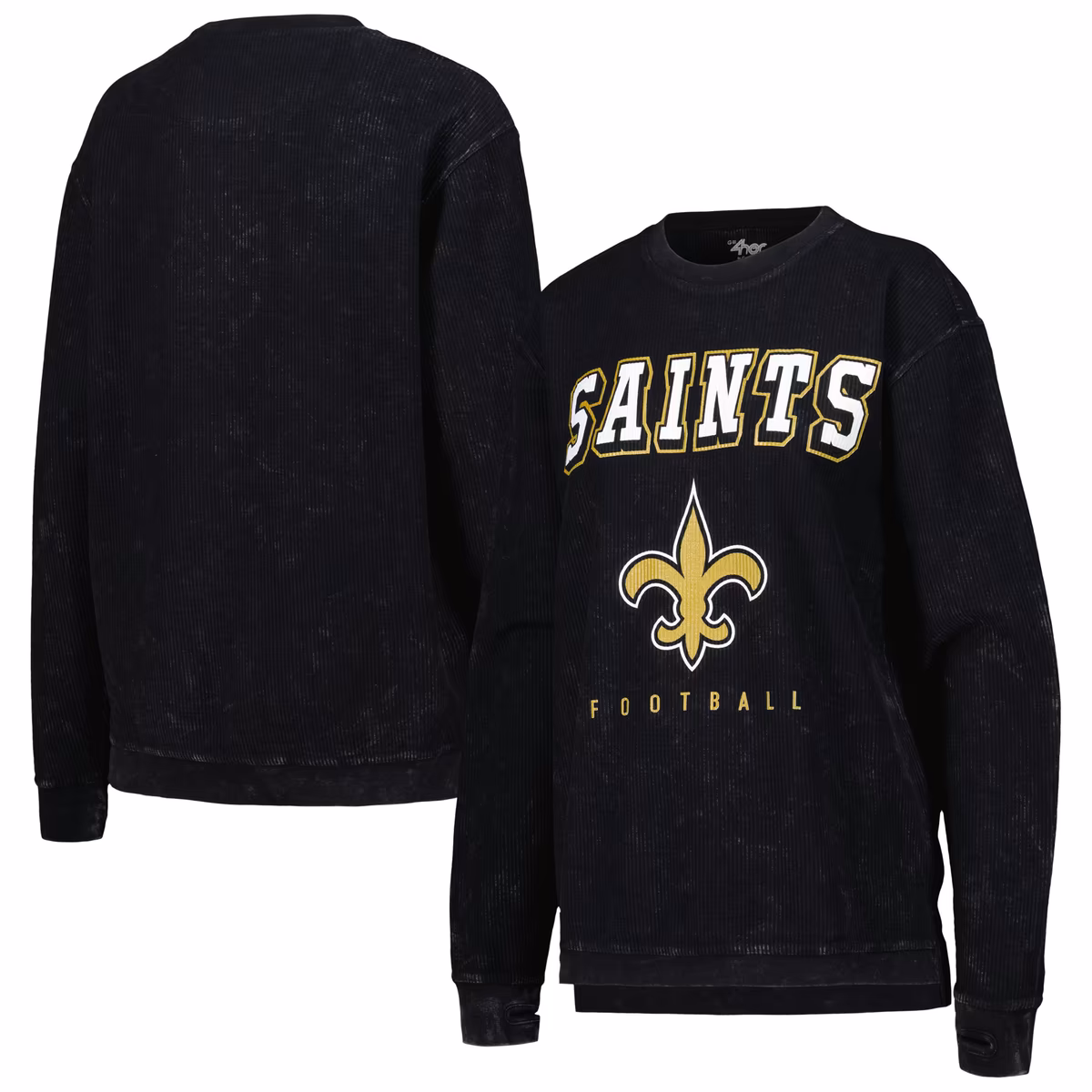 Women's G-III 4Her by Carl Banks Black New Orleans Saints Comfy Cord Pullover Sweatshirt 2 Women's G-III 4Her by Carl Banks Black New Orleans Saints Comfy Cord Pullover Sweatshirt