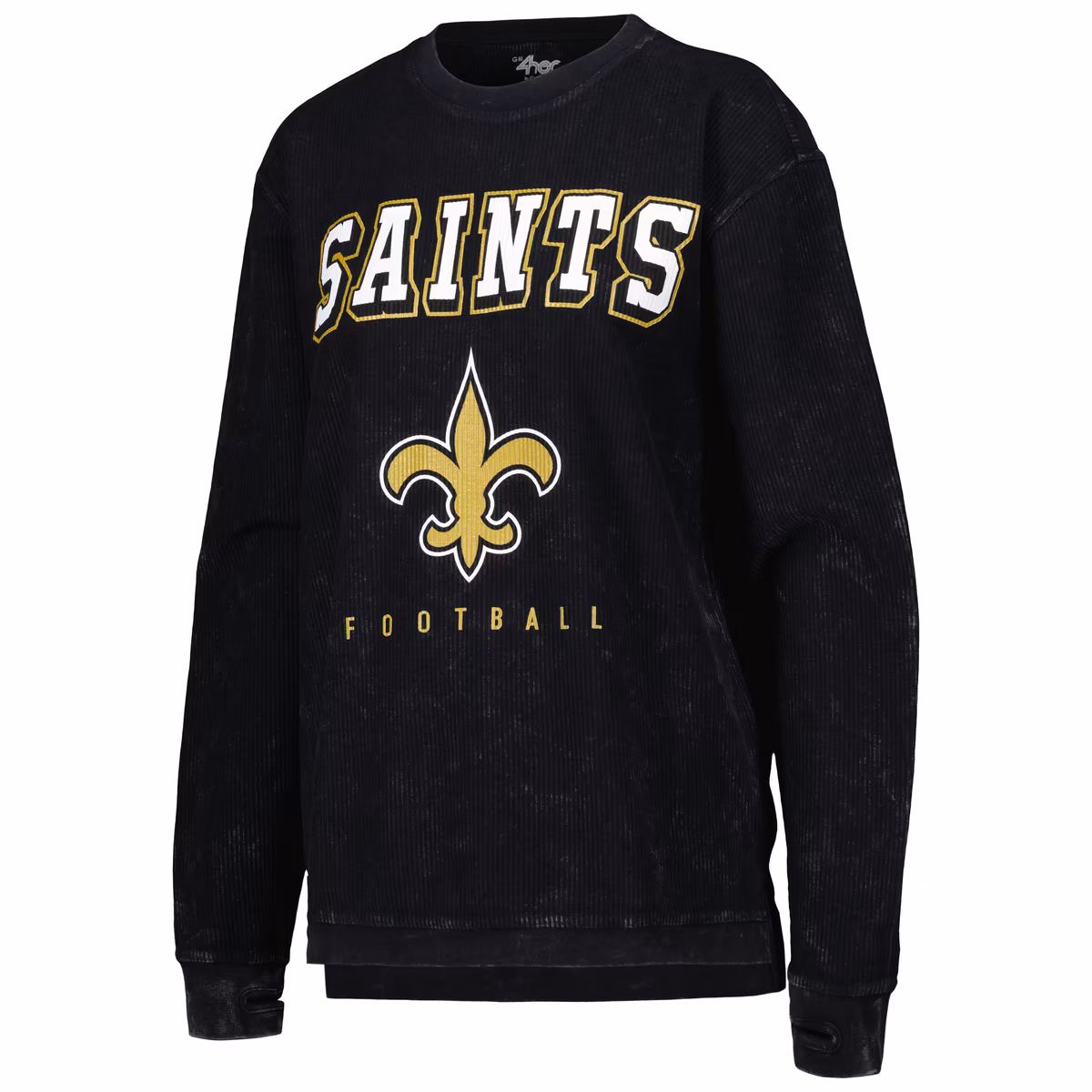 Women's G-III 4Her by Carl Banks Black New Orleans Saints Comfy Cord Pullover Sweatshirt 3 Women's G-III 4Her by Carl Banks Black New Orleans Saints Comfy Cord Pullover Sweatshirt
