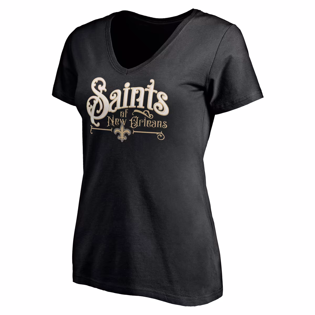Women's Black New Orleans Saints Hometown Collection V-Neck T-Shirt 3 Women's Black New Orleans Saints Hometown Collection V-Neck T-Shirt