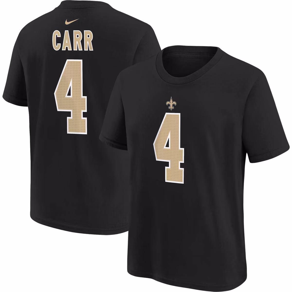 Youth Nike Derek Carr Black New Orleans Saints Player Name & Number T-Shirt 3 Youth Nike Derek Carr Black New Orleans Saints Player Name & Number T-Shirt