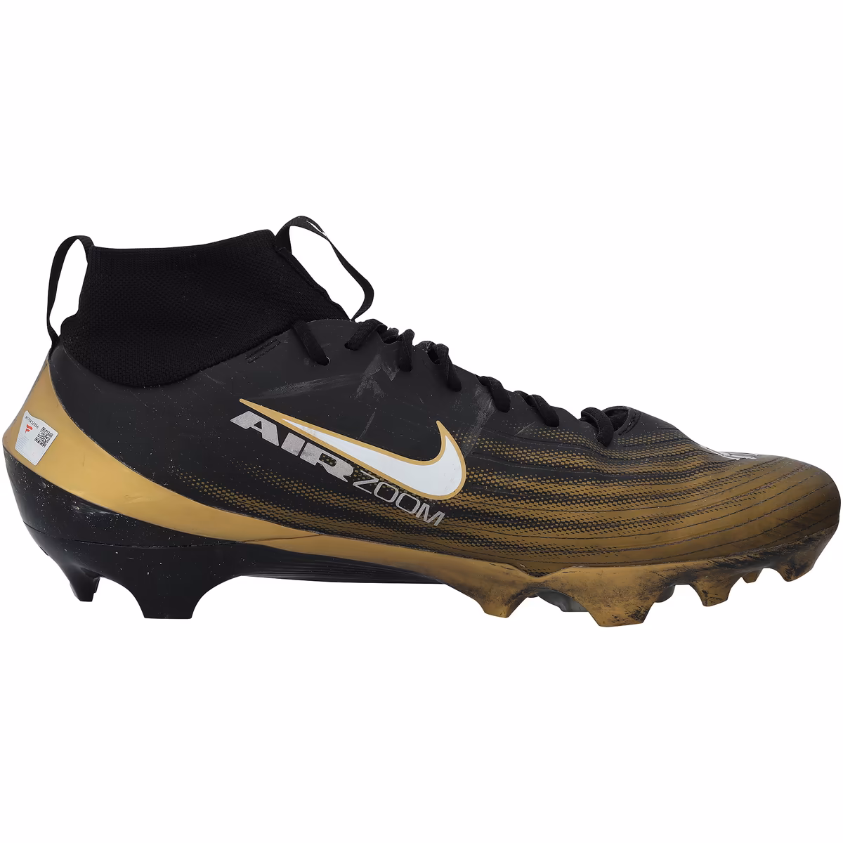 Tyler Shough New Orleans Saints Autographed Game-Used Black/Gold Nike Cleats from the 2025-26 NFL Season 5 Tyler Shough New Orleans Saints Autographed Game-Used Black/Gold Nike Cleats from the 2025-26 NFL Season