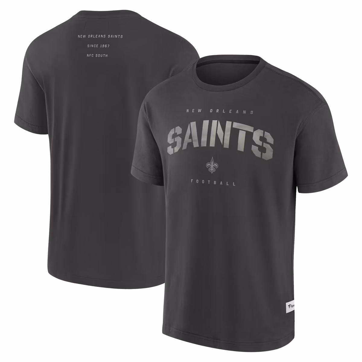 Men's Fanatics Charcoal New Orleans Saints Elements Weathered Tonal Future Ground T-Shirt 1 Men's Fanatics Charcoal New Orleans Saints Elements Weathered Tonal Future Ground T-Shirt