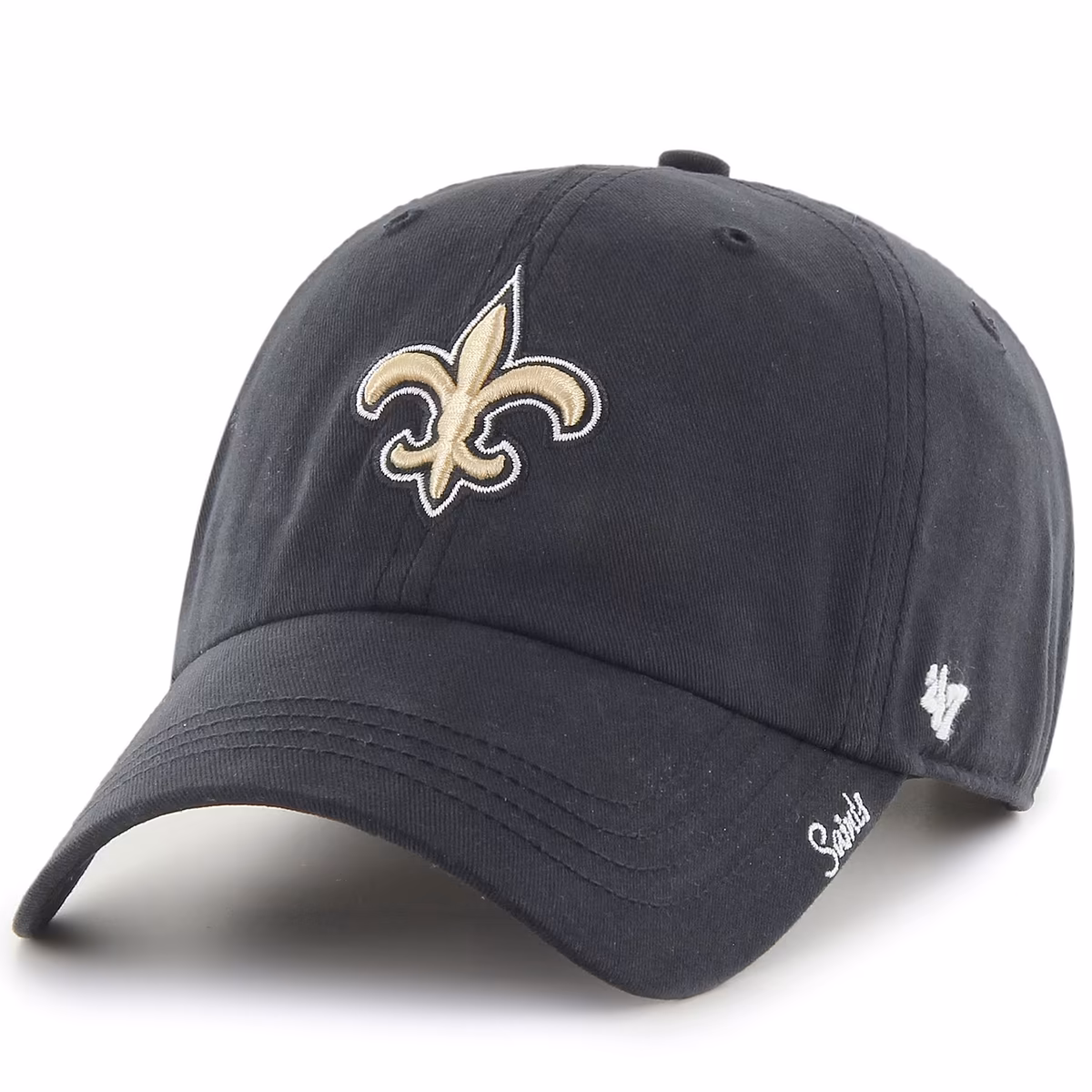 Women's '47 Black New Orleans Saints Miata Clean Up Adjustable Hat 12 Women's '47 Black New Orleans Saints Miata Clean Up Adjustable Hat