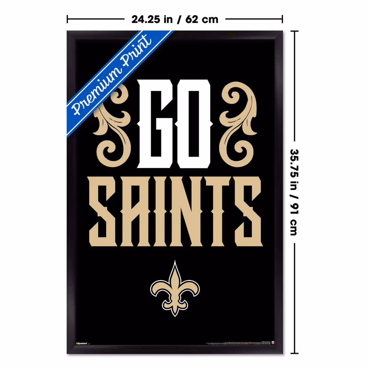 New Orleans Saints 23" x 34" Framed Team Poster 3 New Orleans Saints 23" x 34" Framed Team Poster