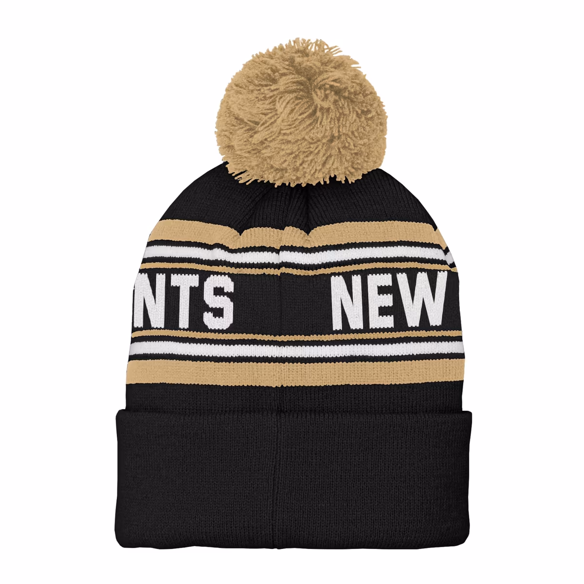 Preschool Black New Orleans Saints Jacquard Cuffed Knit Hat with Pom 3 Preschool Black New Orleans Saints Jacquard Cuffed Knit Hat with Pom