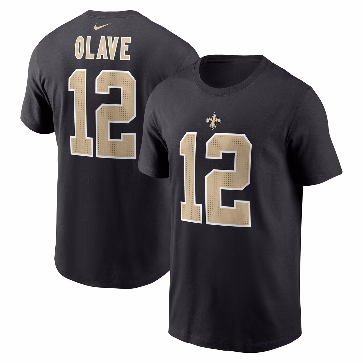Men's Nike Chris Olave Black New Orleans Saints Name & Number T-Shirt 6 Men's Nike Chris Olave Black New Orleans Saints Name & Number T-Shirt