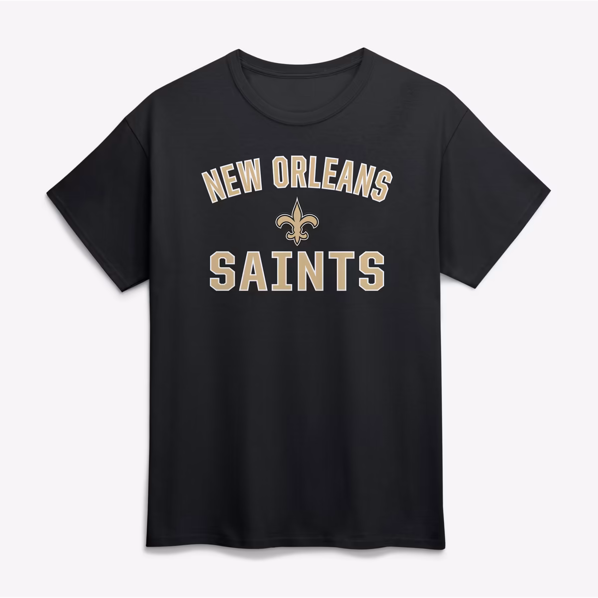 Men's Logo Athletic Black New Orleans Saints Cotton Victory Arch T-Shirt 1 Men's Logo Athletic Black New Orleans Saints Cotton Victory Arch T-Shirt