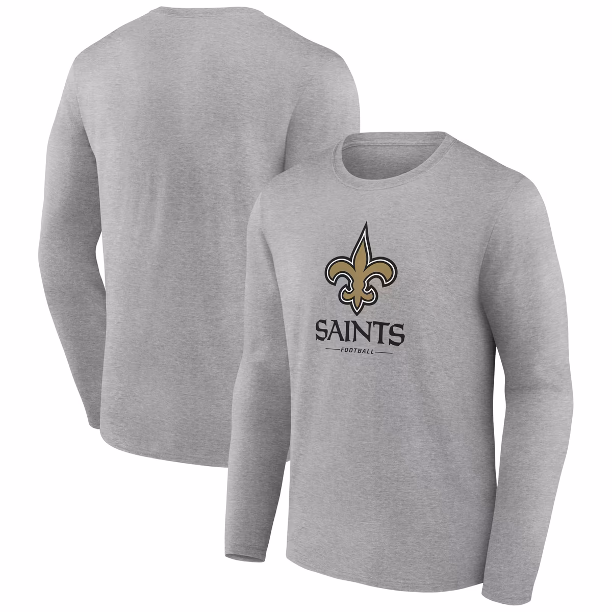 Men's Gray New Orleans Saints Logo Team Lockup Long Sleeve T-Shirt 11 Men's Gray New Orleans Saints Logo Team Lockup Long Sleeve T-Shirt
