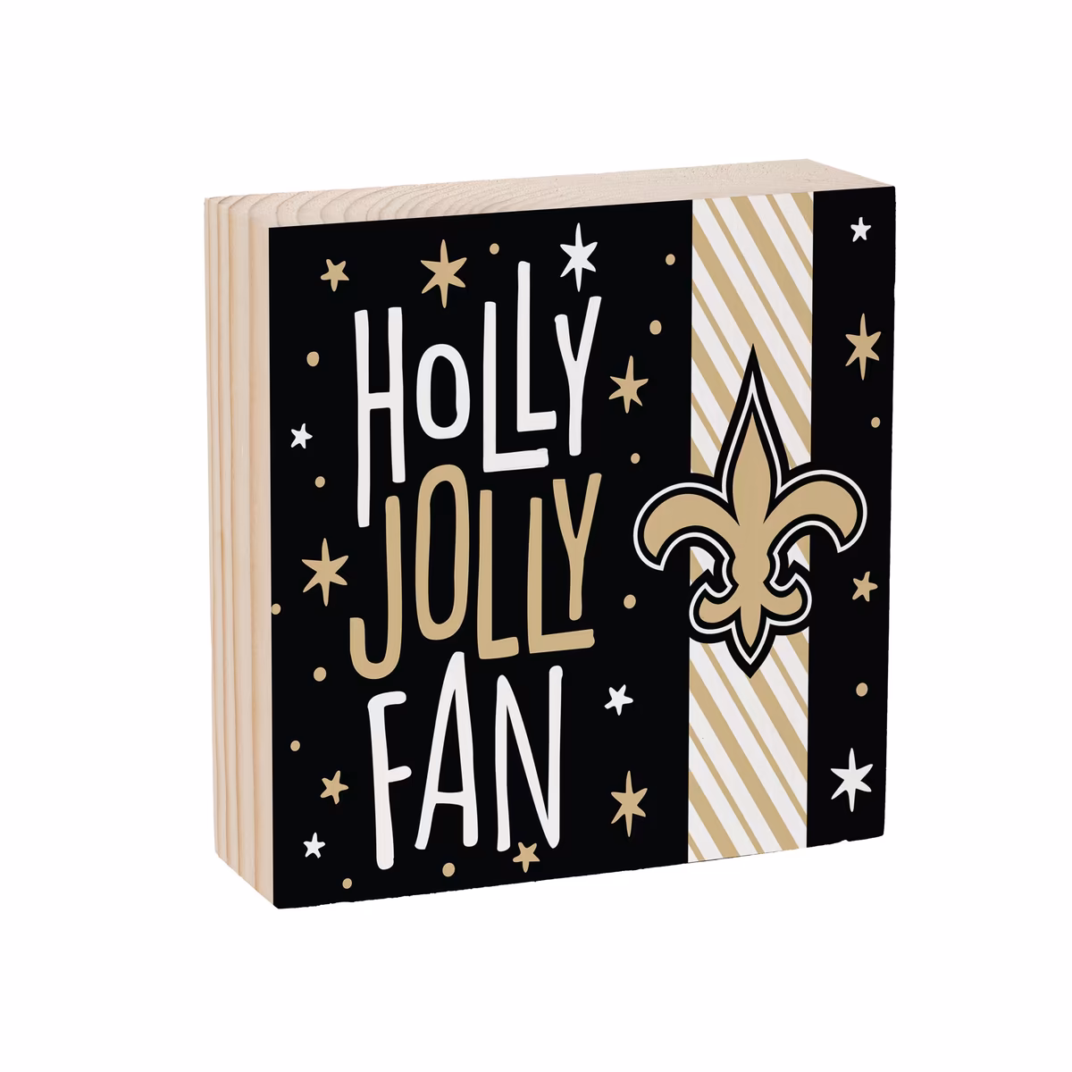 New Orleans Saints 6" Holiday Wood Plock Shelf Sign 3 New Orleans Saints 6" Holiday Wood Plock Shelf Sign