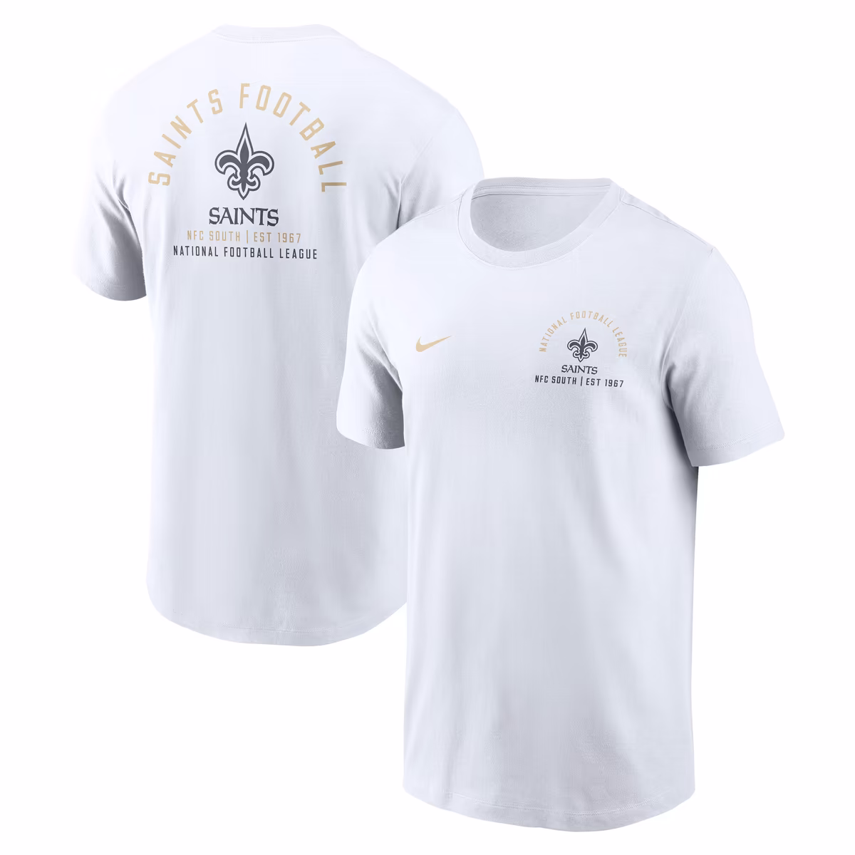 Men's Nike White New Orleans Saints Split Logo T-Shirt 2 Men's Nike White New Orleans Saints Split Logo T-Shirt