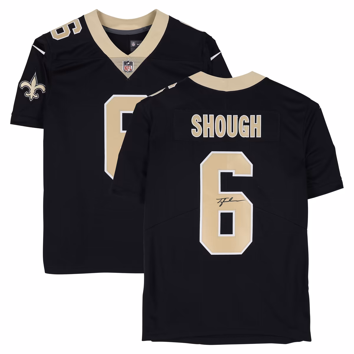 Tyler Shough New Orleans Saints Autographed Black Nike Vapor Untouchable Limited Jersey