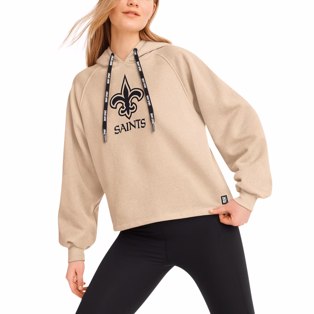 Women's DKNY Sport Cream New Orleans Saints Debbie Dolman Raglan Pullover Hoodie 2 Women's DKNY Sport Cream New Orleans Saints Debbie Dolman Raglan Pullover Hoodie