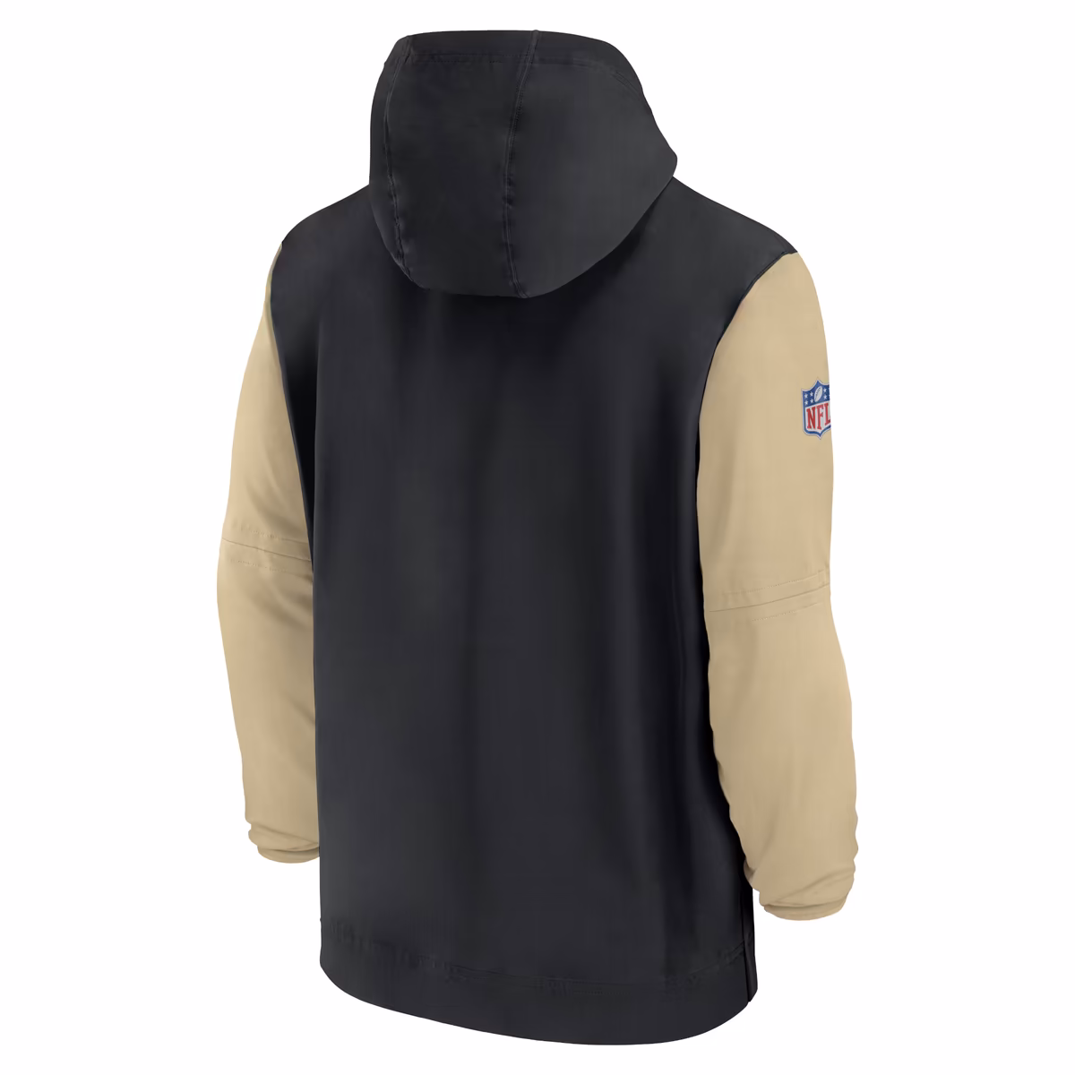 Men's Nike Black/Gold New Orleans Saints 2024/25 Sideline Pre-Game Player 1/2-Zip Hoodie Jacket 4 Men's Nike Black/Gold New Orleans Saints 2024/25 Sideline Pre-Game Player 1/2-Zip Hoodie Jacket