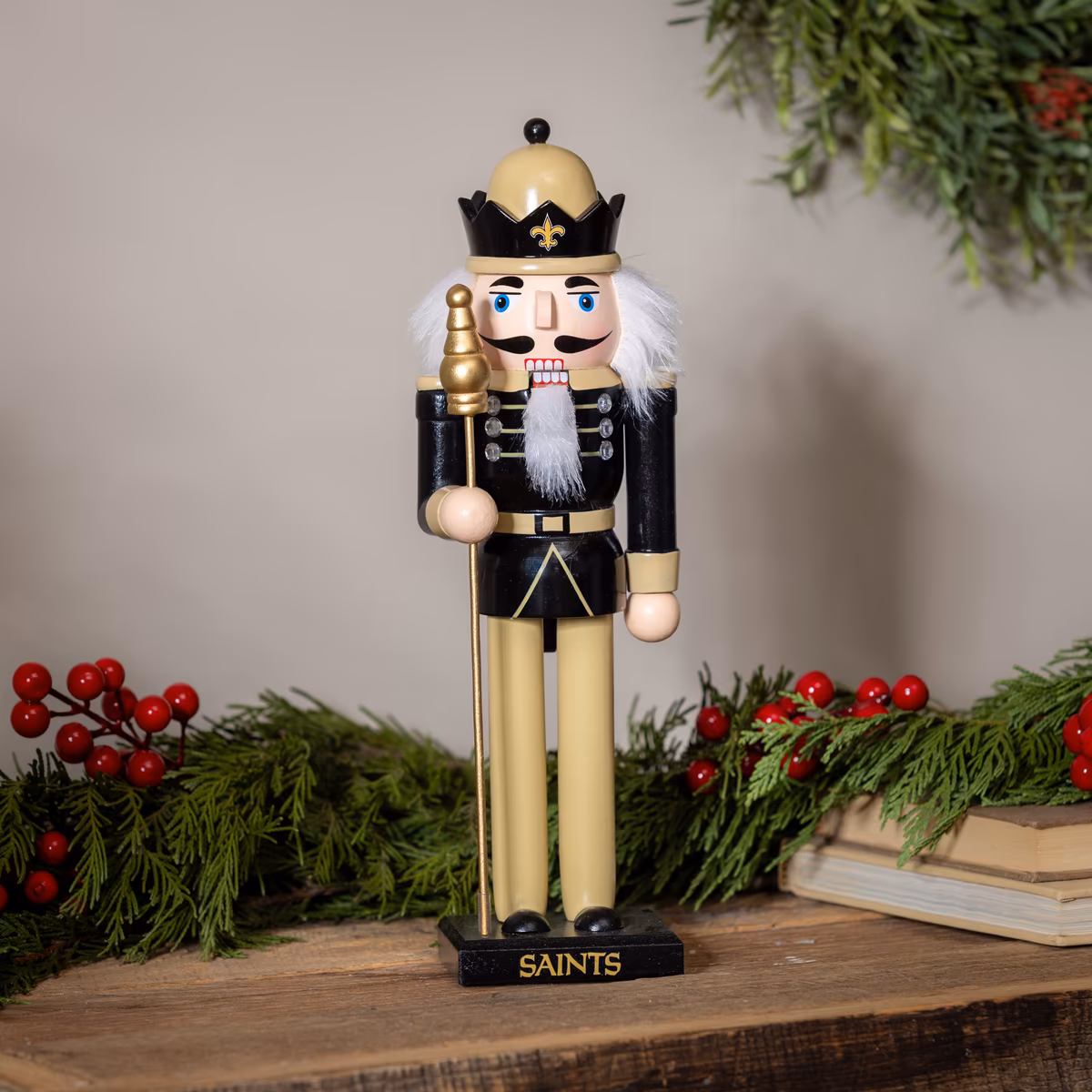 New Orleans Saints 12" Wooden Nutcracker Statue 4 New Orleans Saints 12" Wooden Nutcracker Statue