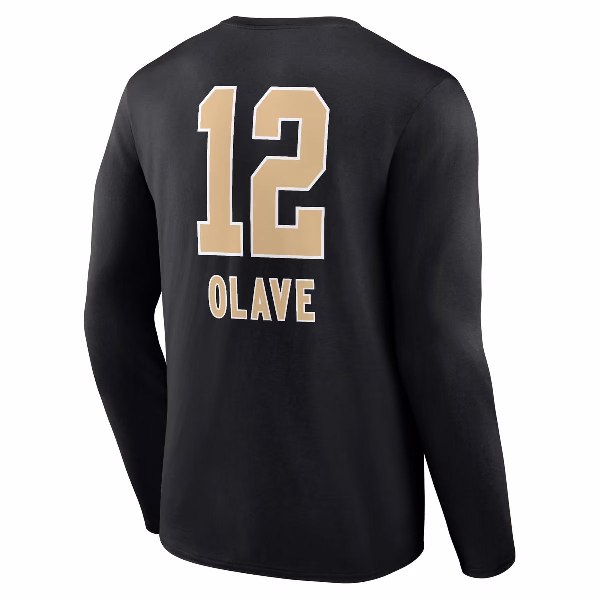 Men's Chris Olave Black New Orleans Saints Team Wordmark Player Name & Number Long Sleeve T-Shirt 4 Men's Chris Olave Black New Orleans Saints Team Wordmark Player Name & Number Long Sleeve T-Shirt