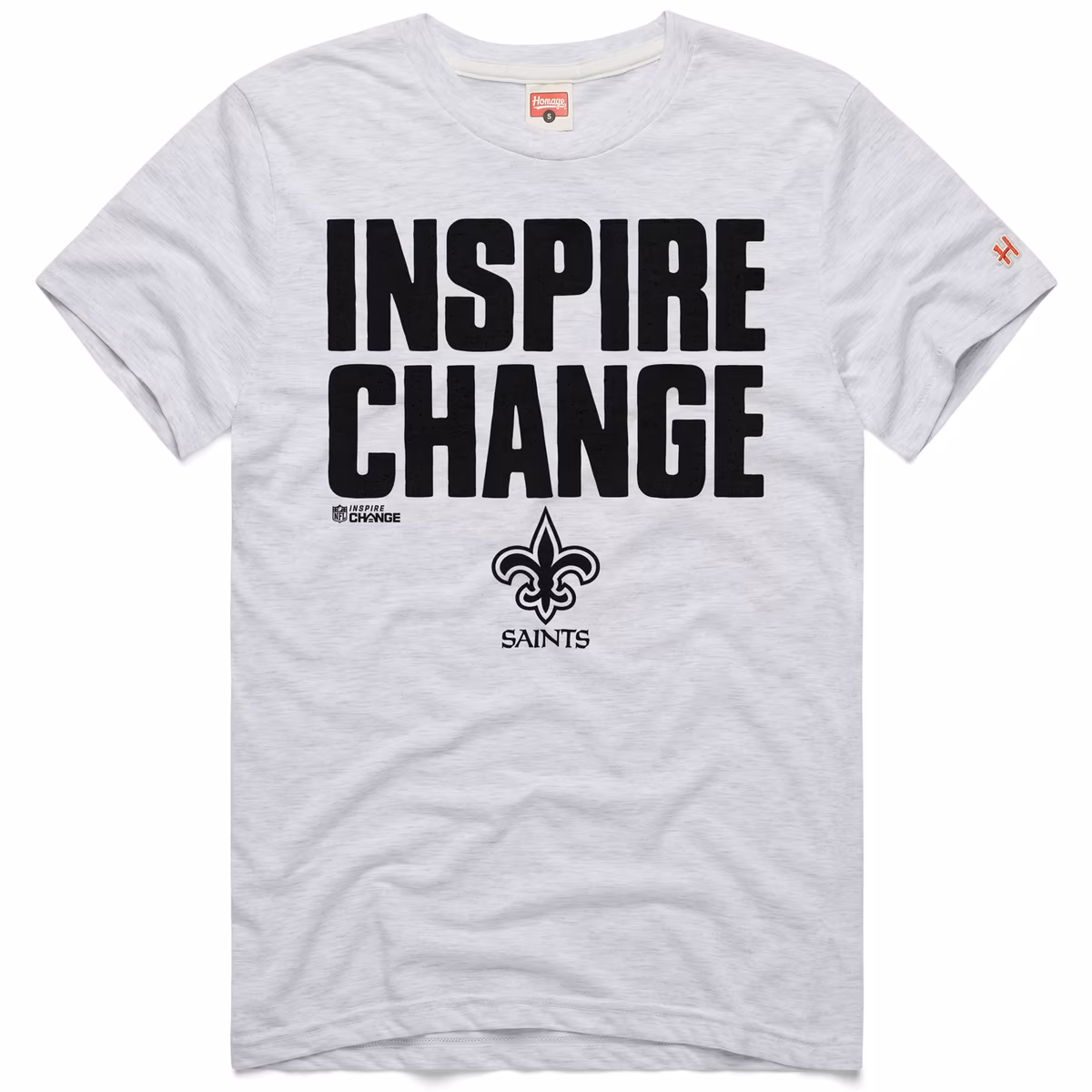 Unisex Homage Ash New Orleans Saints 2024 Inspire Change Tri-Blend T-Shirt