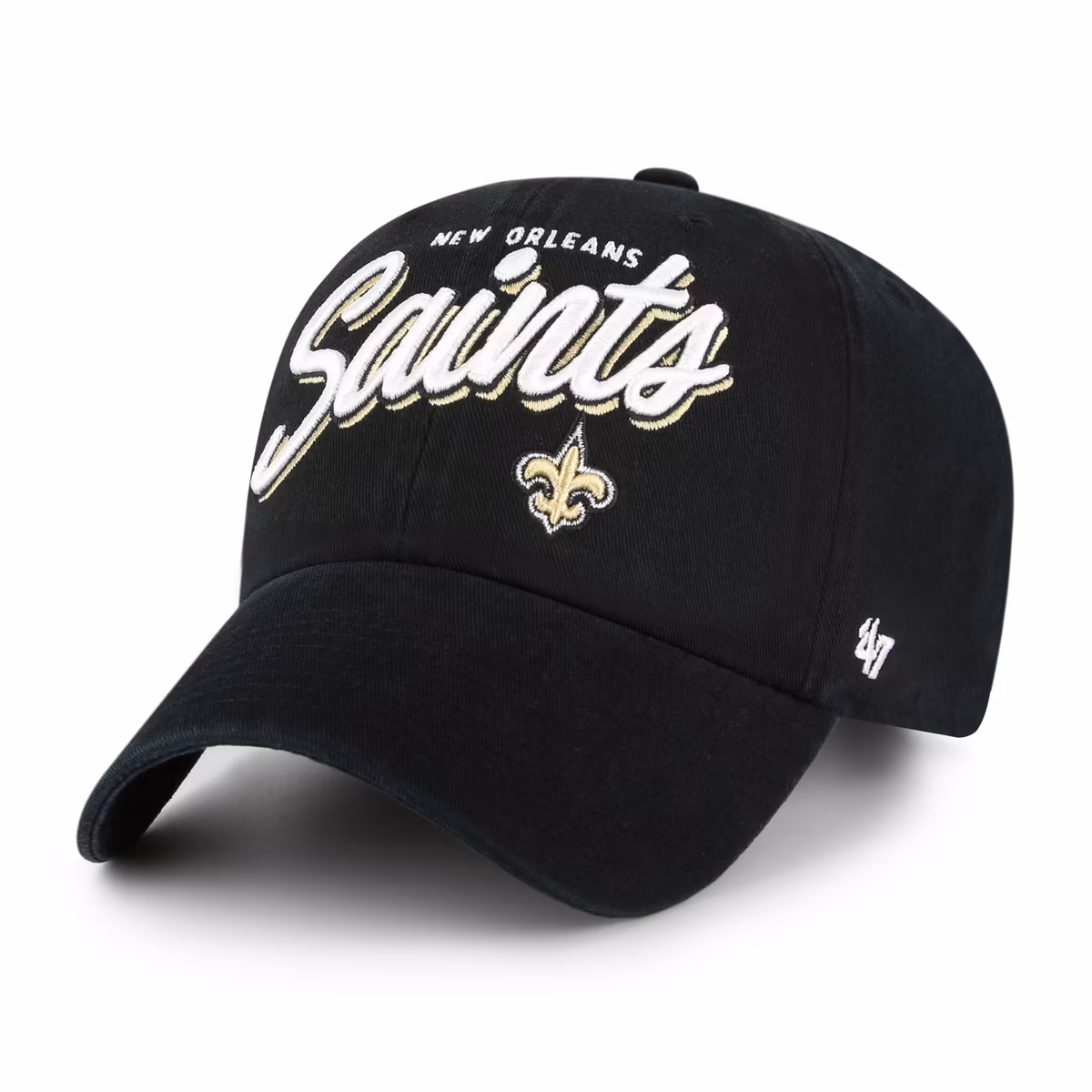 Women's '47 Black New Orleans Saints Ariana Clean Up Adjustable Hat 2 Women's '47 Black New Orleans Saints Ariana Clean Up Adjustable Hat
