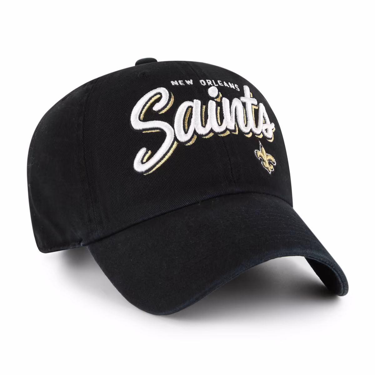 Women's '47 Black New Orleans Saints Ariana Clean Up Adjustable Hat 3 Women's '47 Black New Orleans Saints Ariana Clean Up Adjustable Hat