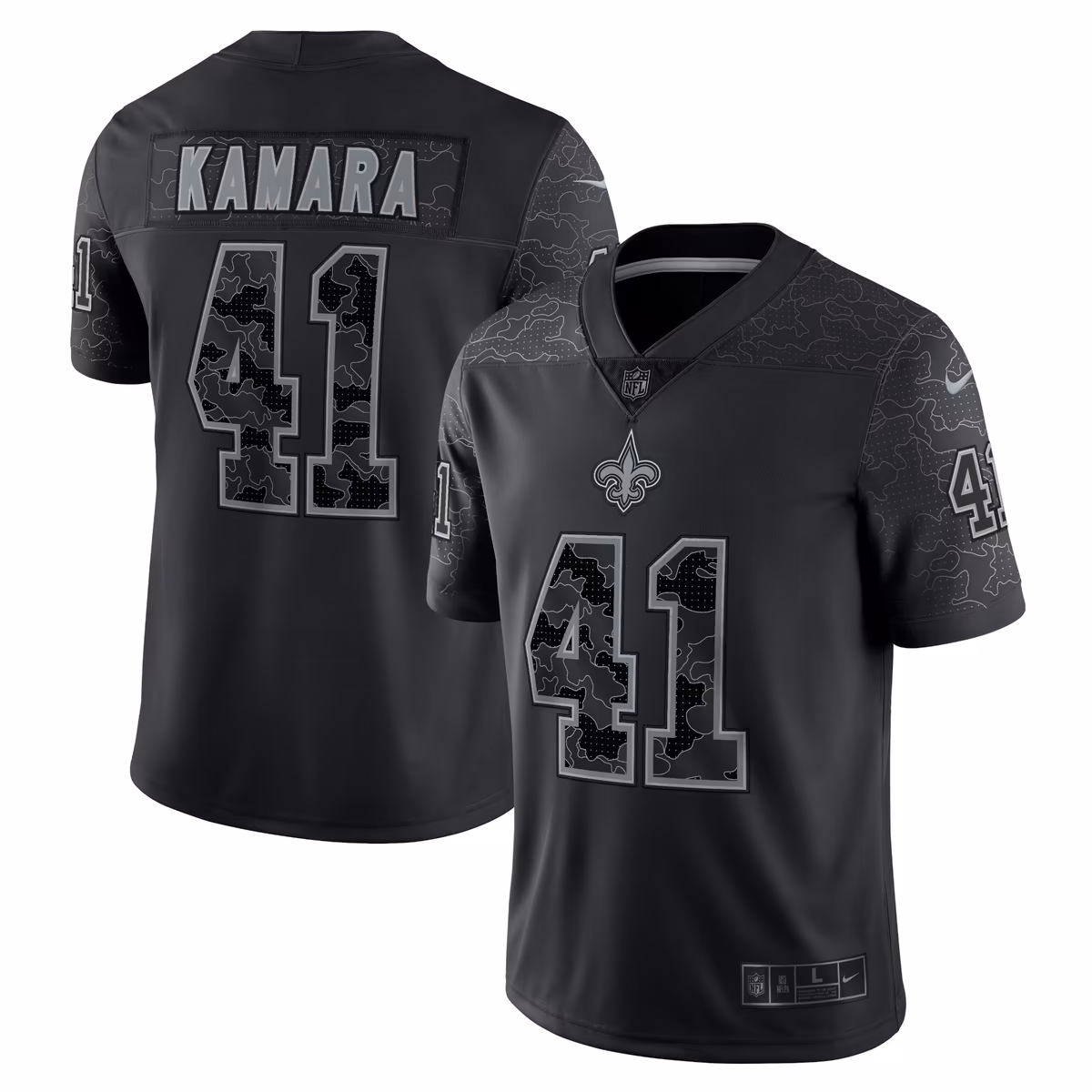 Men's Nike Alvin Kamara Black New Orleans Saints RFLCTV Limited Jersey 13 Men's Nike Alvin Kamara Black New Orleans Saints RFLCTV Limited Jersey