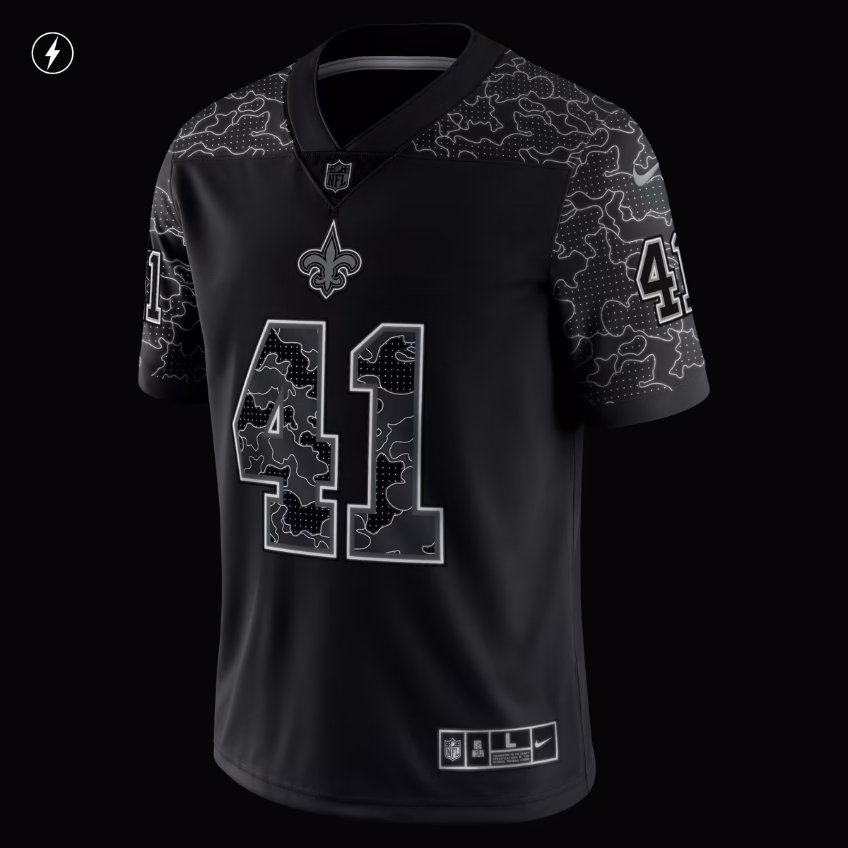 Men's Nike Alvin Kamara Black New Orleans Saints RFLCTV Limited Jersey 5 Men's Nike Alvin Kamara Black New Orleans Saints RFLCTV Limited Jersey