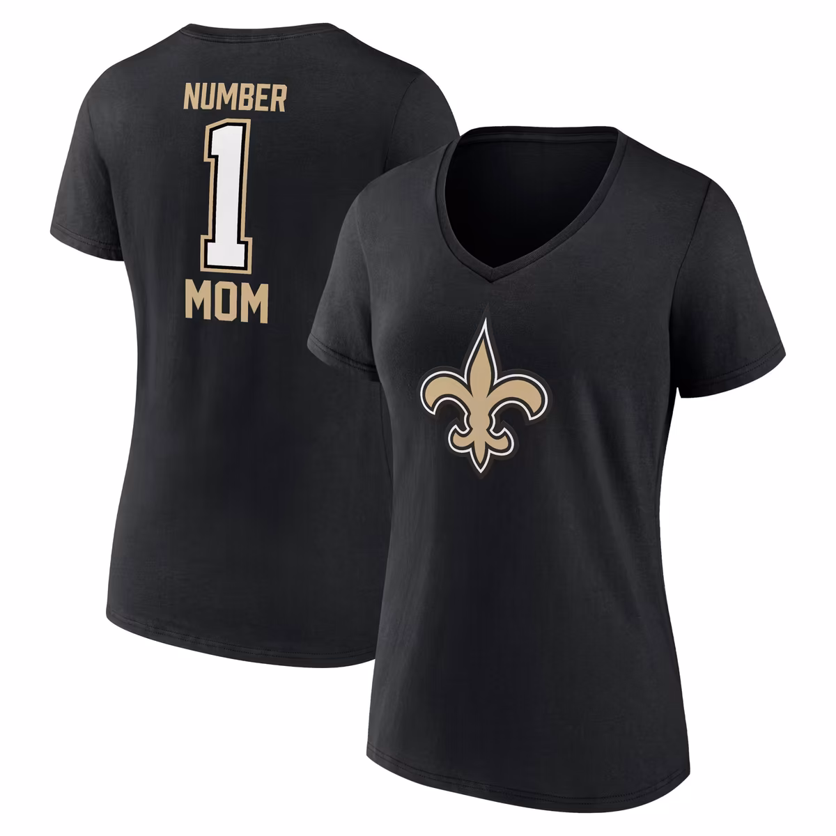 Women's Fanatics Black New Orleans Saints Mother's Day V-Neck T-Shirt 2 Women's Fanatics Black New Orleans Saints Mother's Day V-Neck T-Shirt