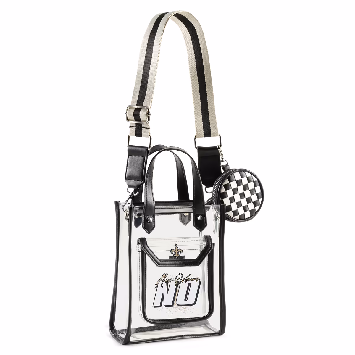 WEAR by Erin Andrews New Orleans Saints Clear Stadium Crossbody Purse with Coin Pouch