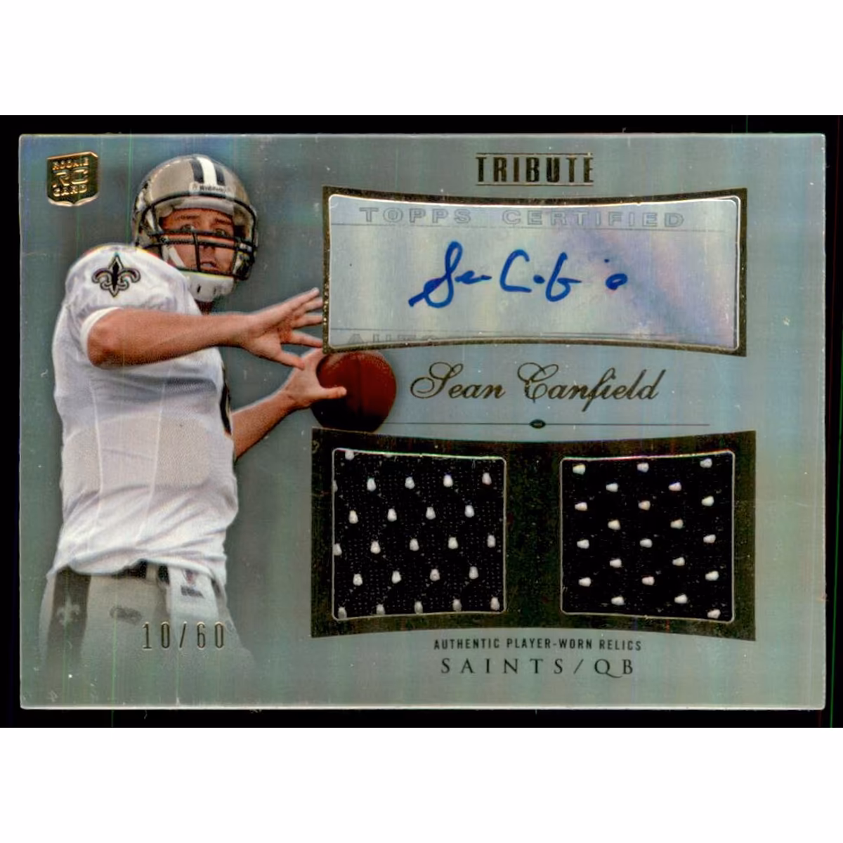 2010 Topps Tribute Autographed Dual Relics #ADRSC Sean Canfield/60 9 2010 Topps Tribute Autographed Dual Relics #ADRSC Sean Canfield/60