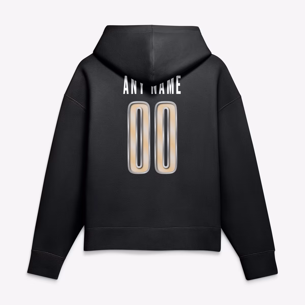 Women's Black New Orleans Saints Metallic Mascot Personalized Name & Number Hoodie 4 Women's Black New Orleans Saints Metallic Mascot Personalized Name & Number Hoodie