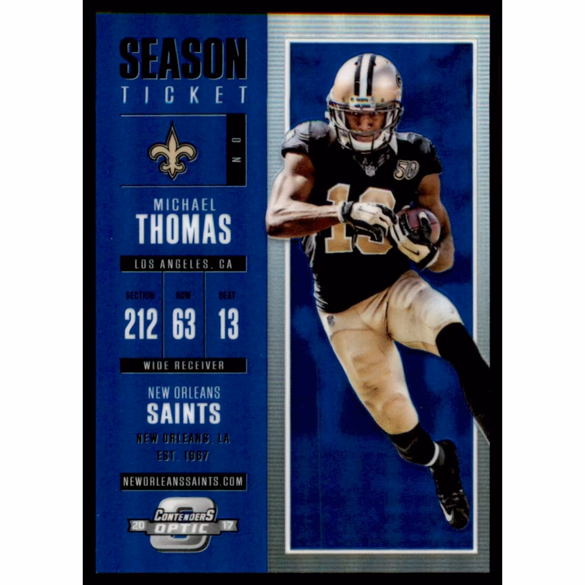 2017 Panini Contenders Optic Blue #9 Michael Thomas