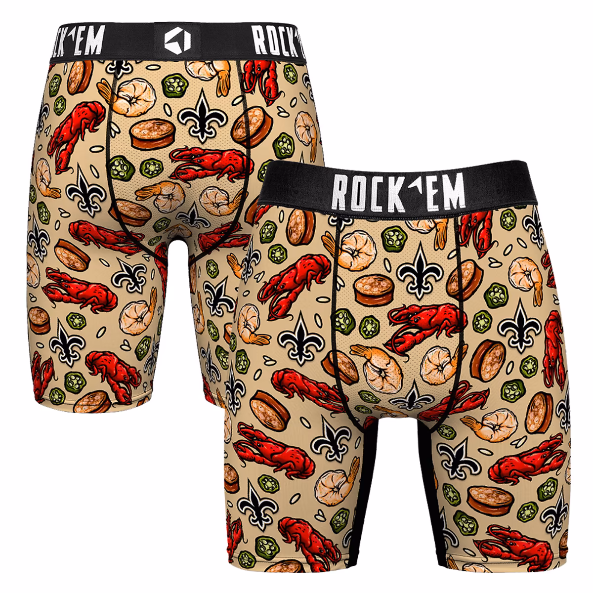 Men's Rock Em Gold New Orleans Saints Gumbo Boxer Briefs 2 Men's Rock Em Gold New Orleans Saints Gumbo Boxer Briefs