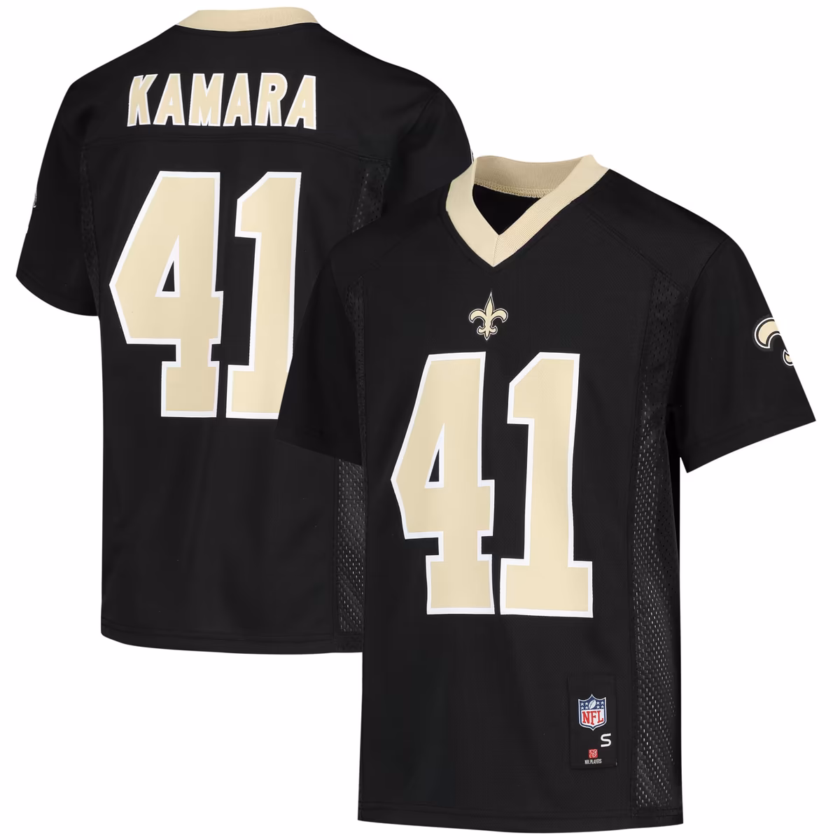 Youth Alvin Kamara Black New Orleans Saints Replica Jersey 1 Youth Alvin Kamara Black New Orleans Saints Replica Jersey