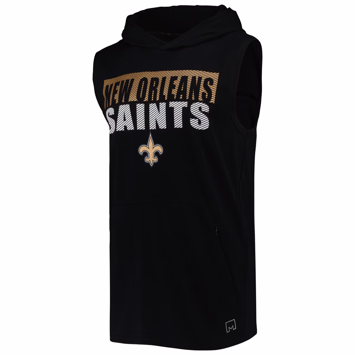 Men's MSX by Michael Strahan Black New Orleans Saints Relay Sleeveless Pullover Hoodie 3 Men's MSX by Michael Strahan Black New Orleans Saints Relay Sleeveless Pullover Hoodie