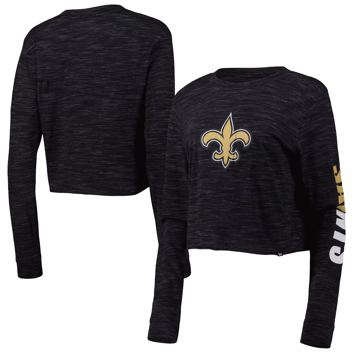 Women's New Era Black New Orleans Saints Crop Long Sleeve T-Shirt 2 Women's New Era Black New Orleans Saints Crop Long Sleeve T-Shirt