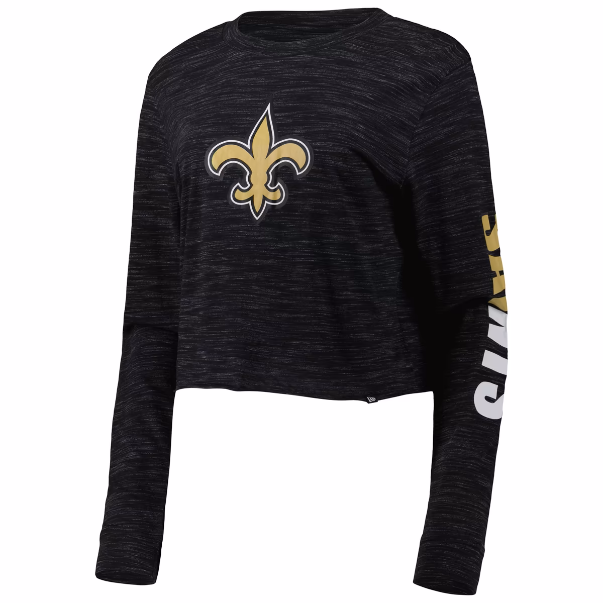 Women's New Era Black New Orleans Saints Crop Long Sleeve T-Shirt 3 Women's New Era Black New Orleans Saints Crop Long Sleeve T-Shirt