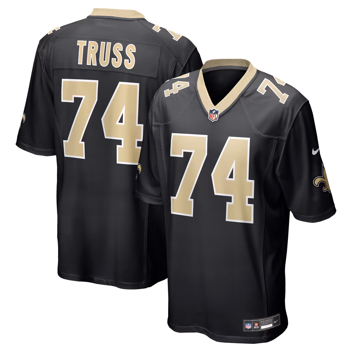 Men's Nike Xavier Truss  Black New Orleans Saints Team Game Jersey